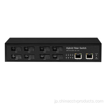 2 RJ45 8ファイバーファイバー光媒体コンバータ